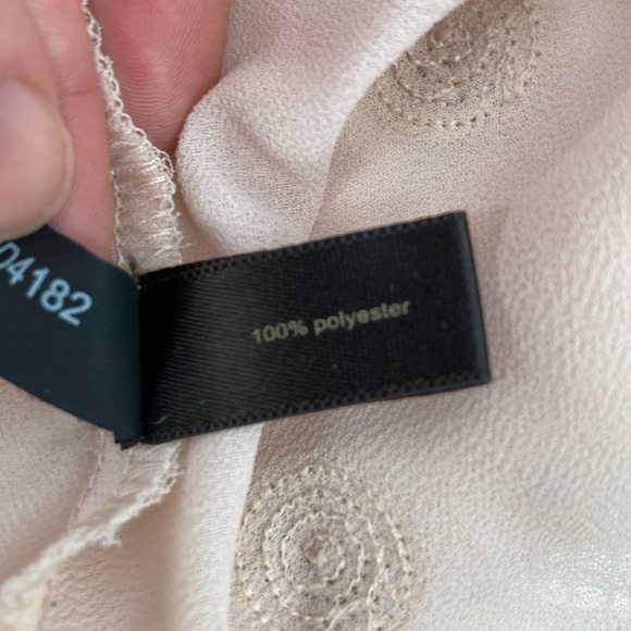 The Limited XS Embellished Sheer Nude Tank Top with Gold Sequins Polka Dots - Picture 6 of 6